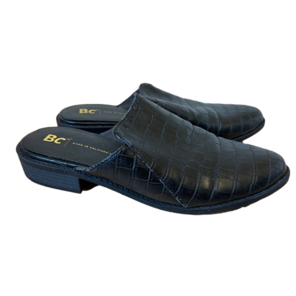 2 for $10 | BC Footwear Women's Look at Me Mule Slip-on Black Croco Print Size 7